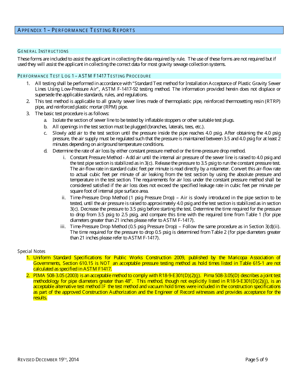 Engineering Review - Request for Discharge Authorization - Sewage Collection System - Arizona, Page 5