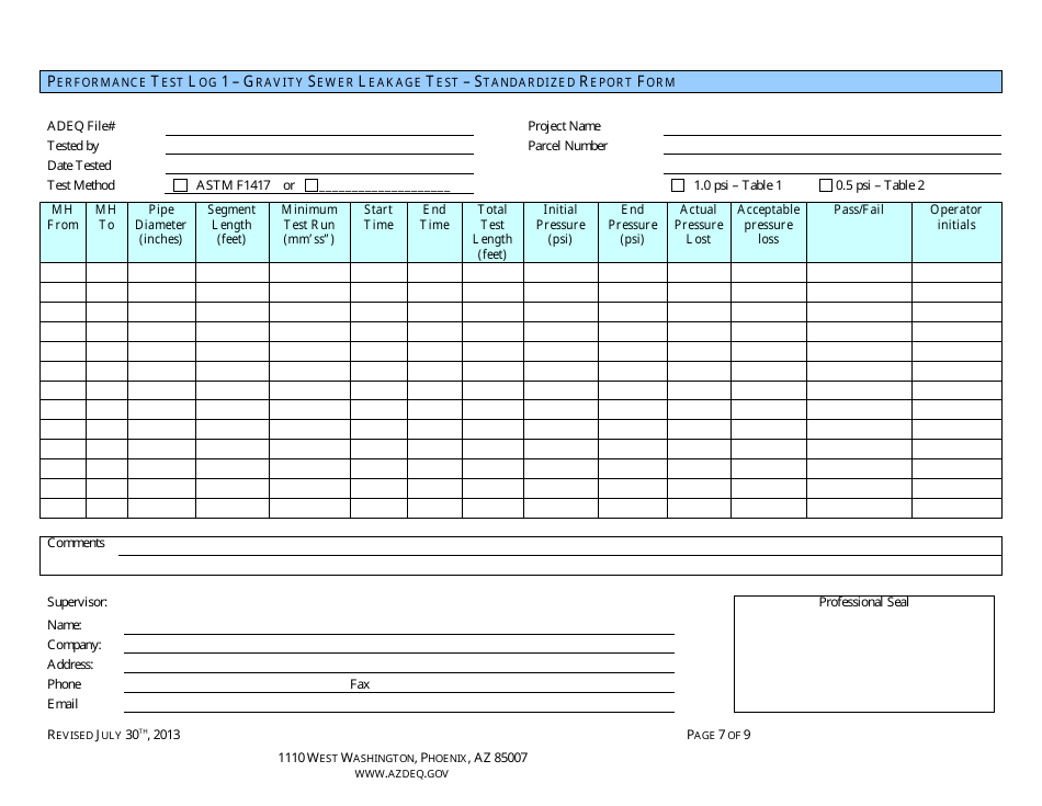 Engineering Review - Request for Discharge Authorization - Sewage Collection System - Arizona, Page 7