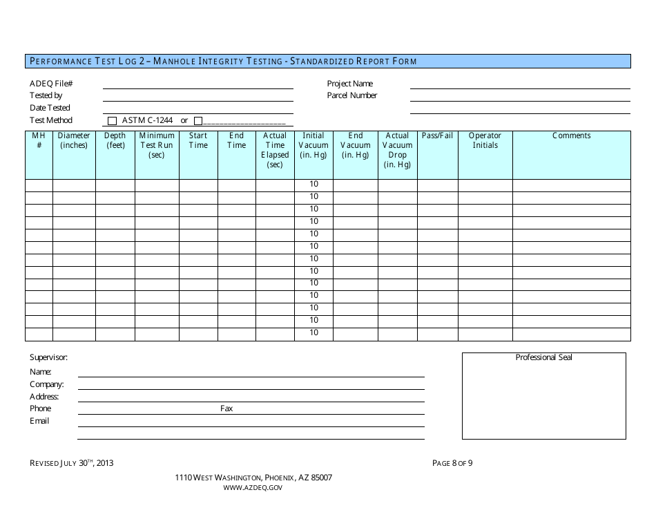 Engineering Review - Request for Discharge Authorization - Sewage Collection System - Arizona, Page 8