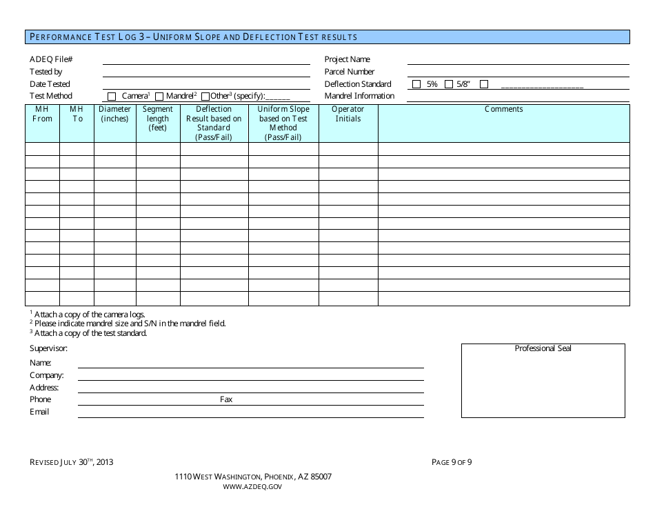 Engineering Review - Request for Discharge Authorization - Sewage Collection System - Arizona, Page 9