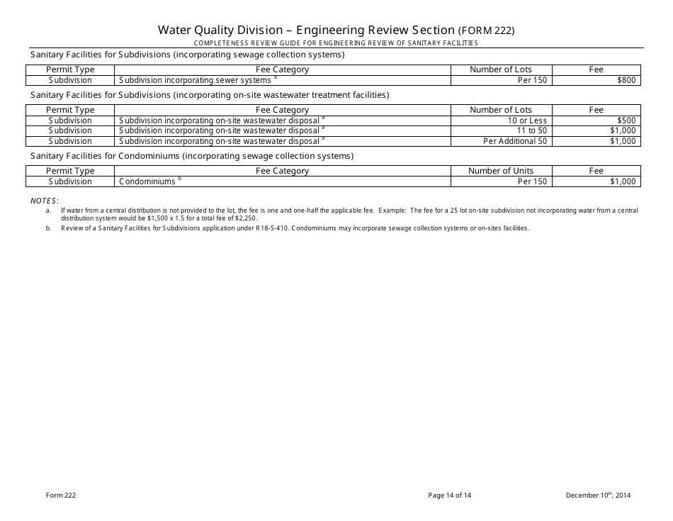 ADEQ Form 222 Water Quality Division - Engineering Review Section - Arizona, Page 14