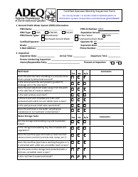 Certified Operator Monthly Inspection Form - Arizona