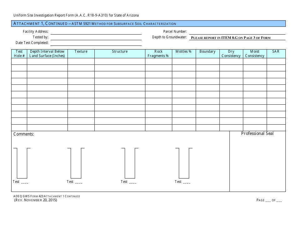 ADEQ Form GWS423 - Fill Out, Sign Online and Download Printable PDF ...