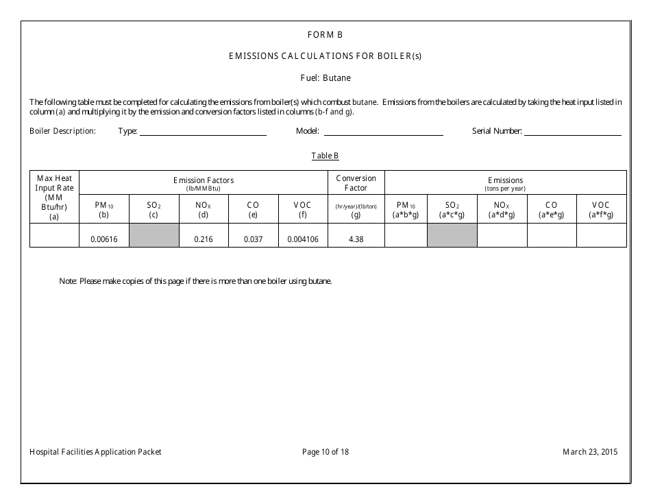 General Permit Application Packet for Hospital Facilities - Arizona, Page 10