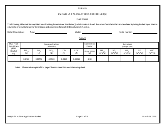 General Permit Application Packet for Hospital Facilities - Arizona, Page 12
