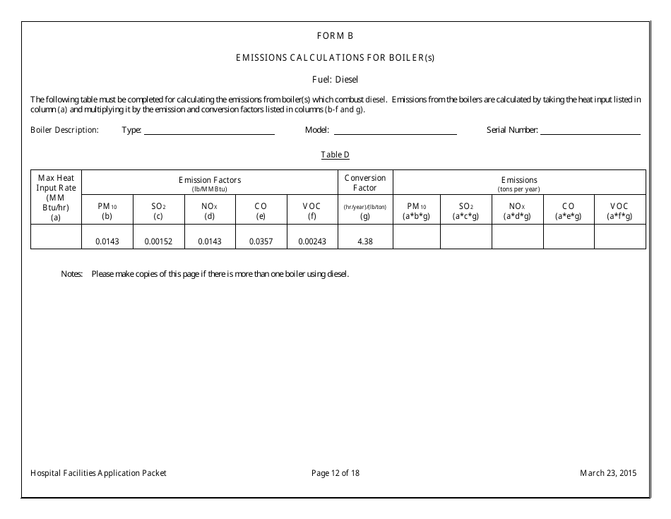 General Permit Application Packet for Hospital Facilities - Arizona, Page 12