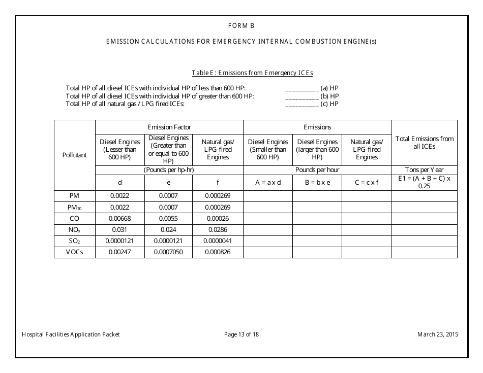 General Permit Application Packet for Hospital Facilities - Arizona, Page 13
