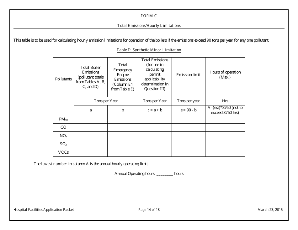 General Permit Application Packet for Hospital Facilities - Arizona, Page 14