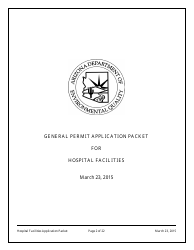 General Permit Application Packet for Hospital Facilities - Arizona, Page 2