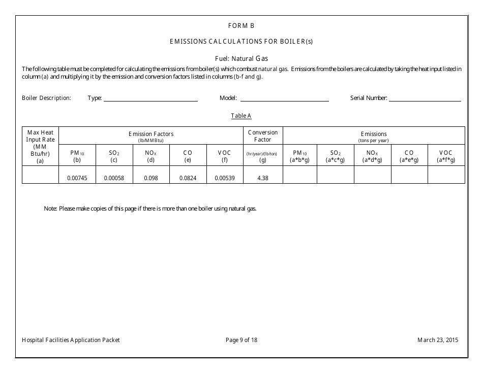 General Permit Application Packet for Hospital Facilities - Arizona, Page 9