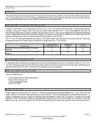 ADEQ Form P&amp;PRU Non-msw Landfill Individual Aquifer Protection Permit Application - Arizona, Page 2