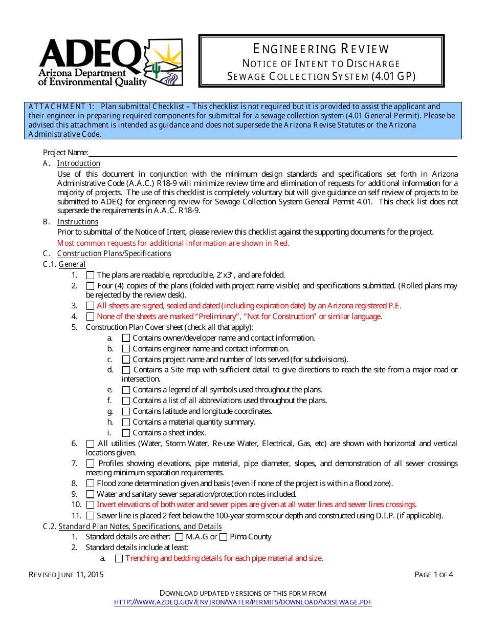 Engineering Review - Notice of Intent to Discharge - Sewage Collection System (4.01 Gp) - Arizona, Page 10