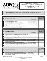 ADEQ Form P&amp;PRU Non-msw Landfill Individual Aquifer Protection Permit Application Checklist - Arizona, Page 2