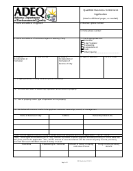Qualified Business Settlement Application Form - Arizona