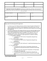 Qualified Business Settlement Application Form - Arizona, Page 2