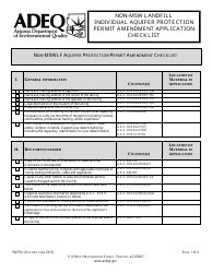 ADEQ Form P&amp;PRU Non-msw Landfill Individual Aquifer Protection Permit Amendment Application Checklist - Arizona, Page 2