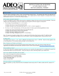 Document preview: Renewal Form for a Type 2 Recycled Water General Permit - Arizona