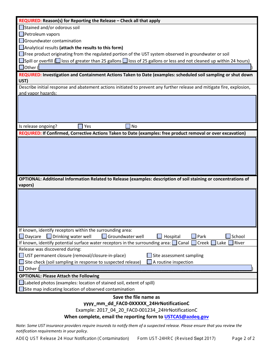 ADEQ Form UST-24HRC - Fill Out, Sign Online and Download Fillable PDF ...