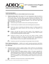 Document preview: Ust Corrective Action - Periodic Site Status Report Checklist - Arizona