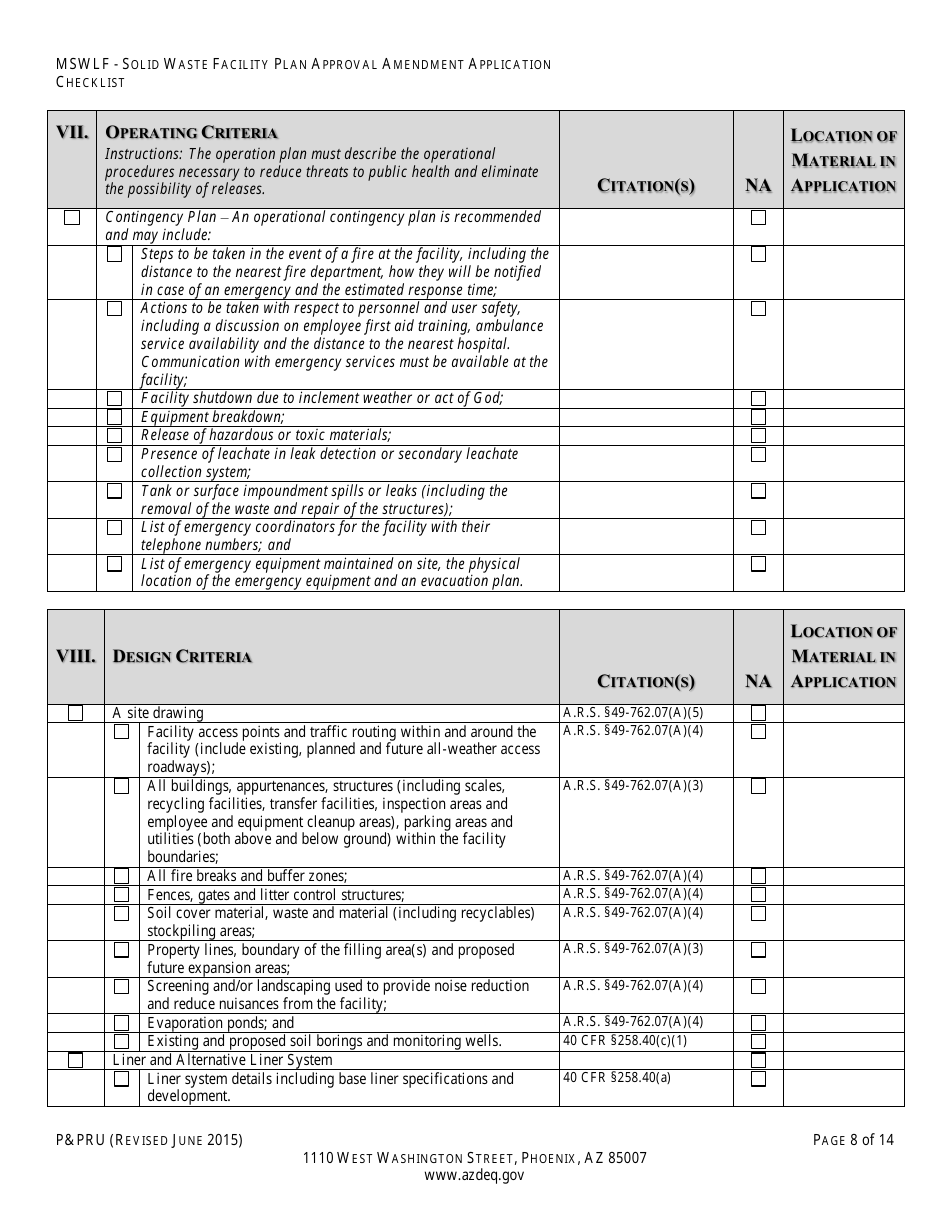 ADEQ Form P&PRU Download Fillable PDF or Fill Online Municipal Solid ...