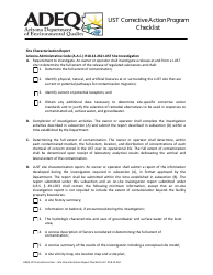 Ust Corrective Action - Site Characterization Report Checklist - Arizona