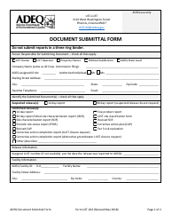 Document preview: ADEQ Form UST-264 Document Submittal Form - Arizona