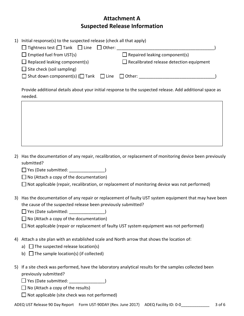 ADEQ Form UST-264 Document Submittal Form - Arizona, Page 5