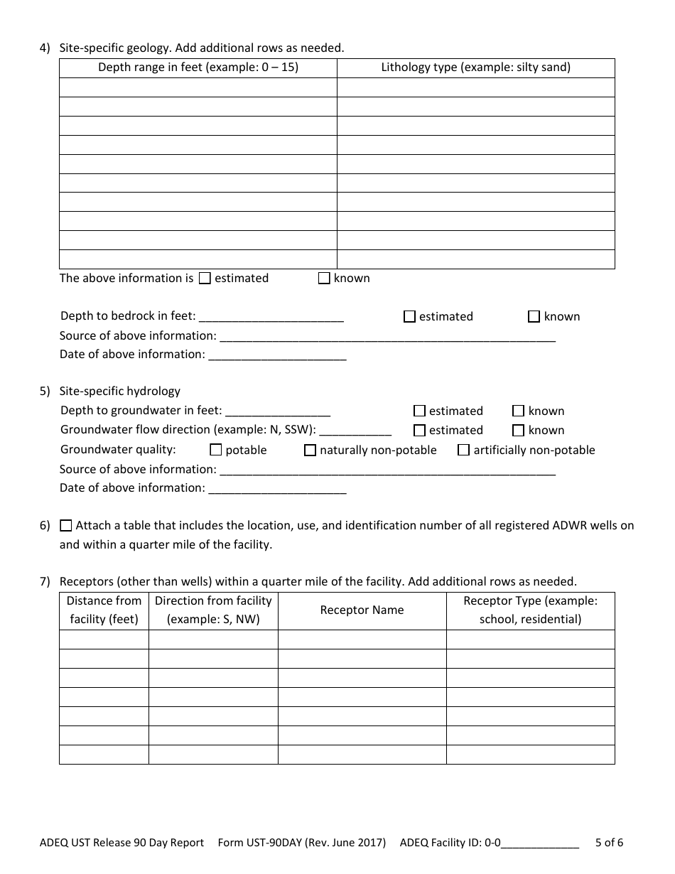 ADEQ Form UST-264 Document Submittal Form - Arizona, Page 7
