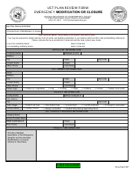 Document preview: Ust Plan Review Form - Emergency Modification or Closure - Arizona