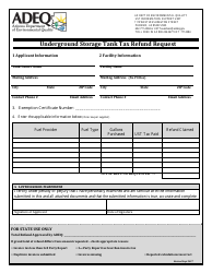 Underground Storage Tank Tax Refund Request Form - Arizona, Page 2
