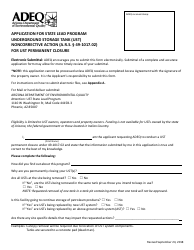 Application Form for State Lead Program - Noncorrective Action for Ust Permanent Closure - Arizona