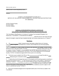 Cancellation (Modification) of a Notice of Voluntary Environmental Mitigation Use Restriction by Owner(S) - Arizona