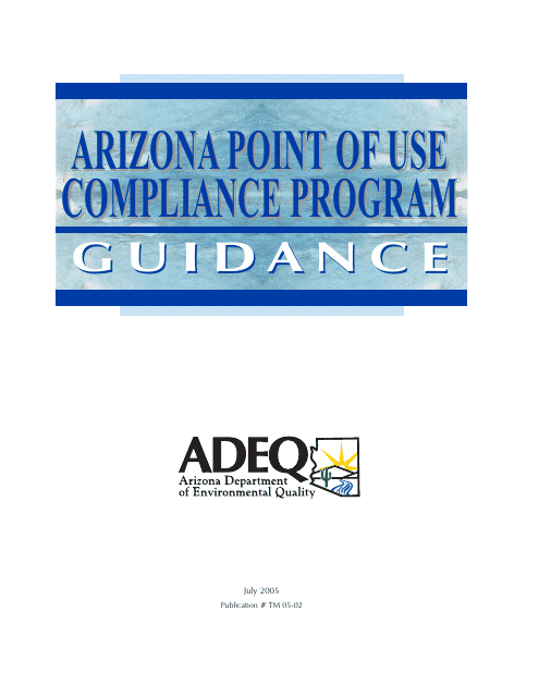 Arizona Point of Use Compliance Program Guidance - Arizona