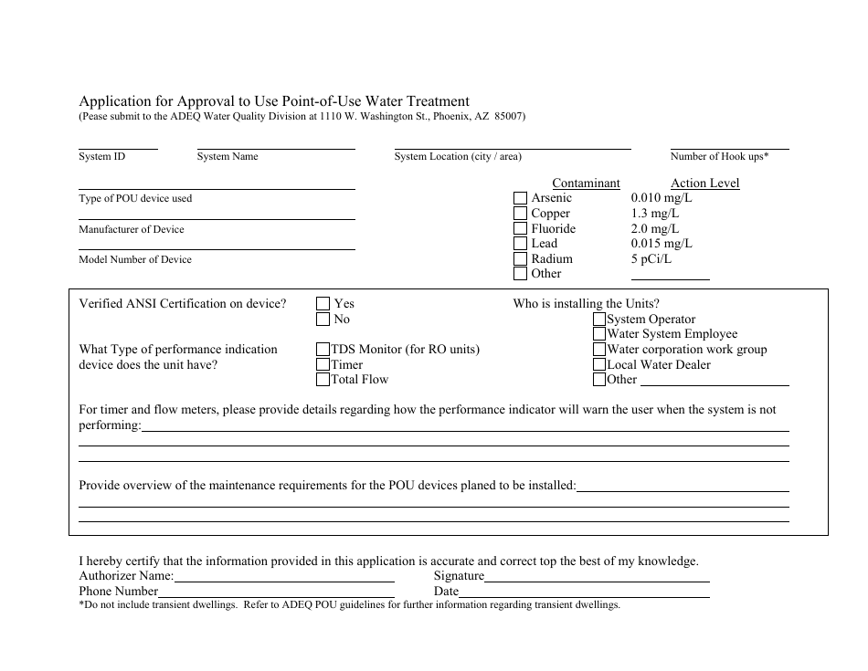 Arizona Point of Use Compliance Program Guidance - Arizona, Page 15