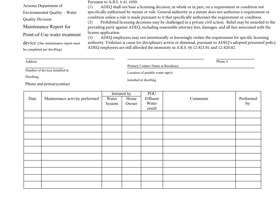 Arizona Point of Use Compliance Program Guidance - Arizona, Page 16