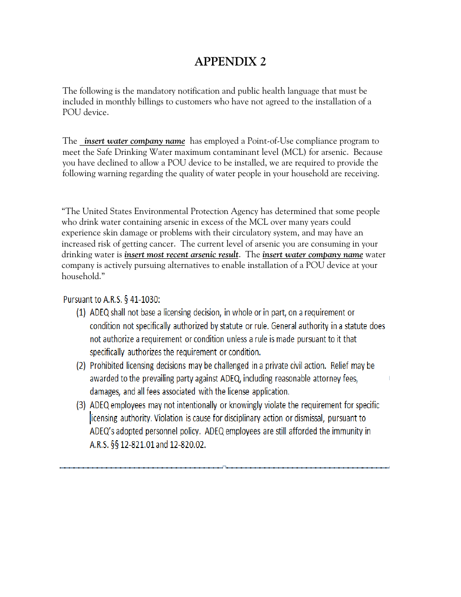 Arizona Point of Use Compliance Program Guidance - Arizona, Page 17