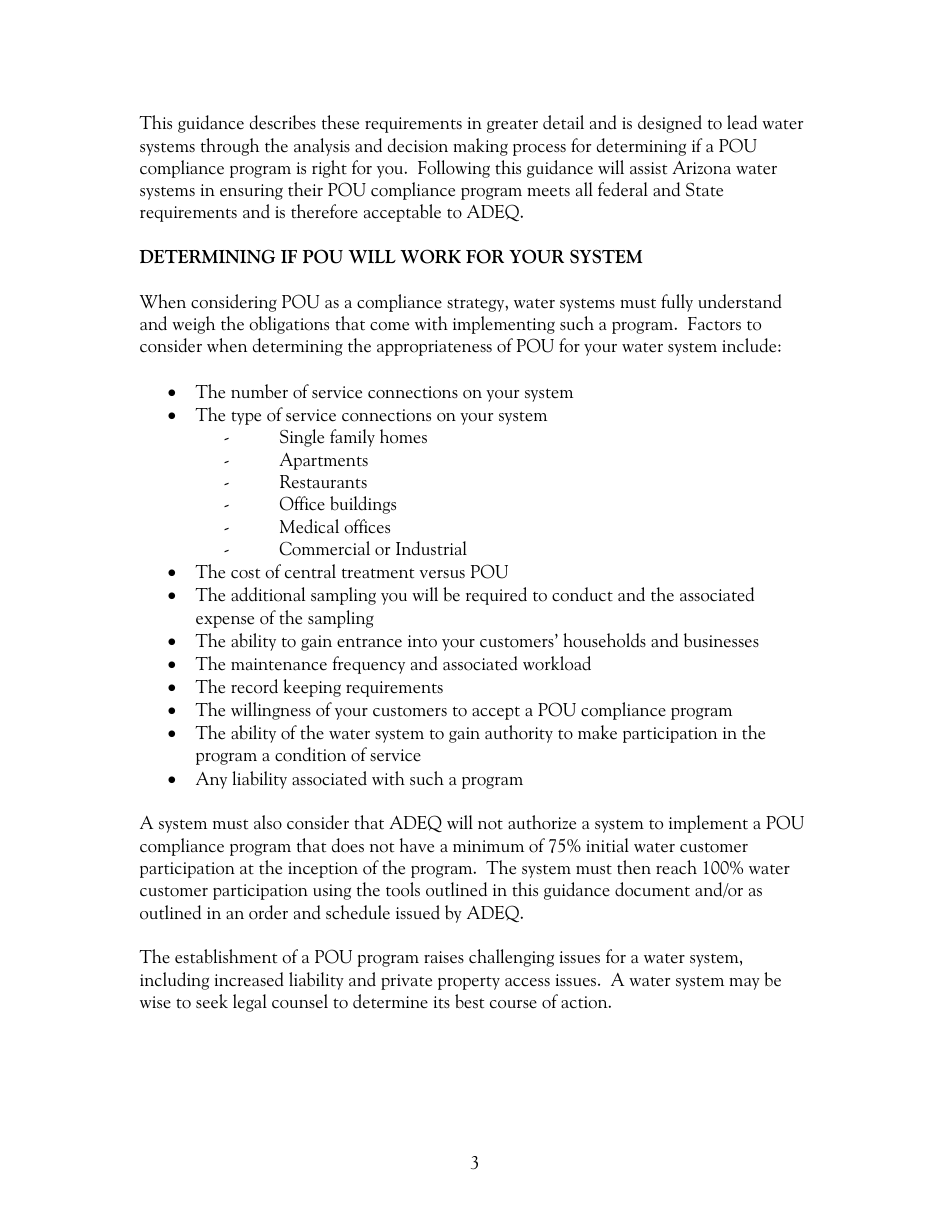Arizona Point of Use Compliance Program Guidance - Arizona, Page 4