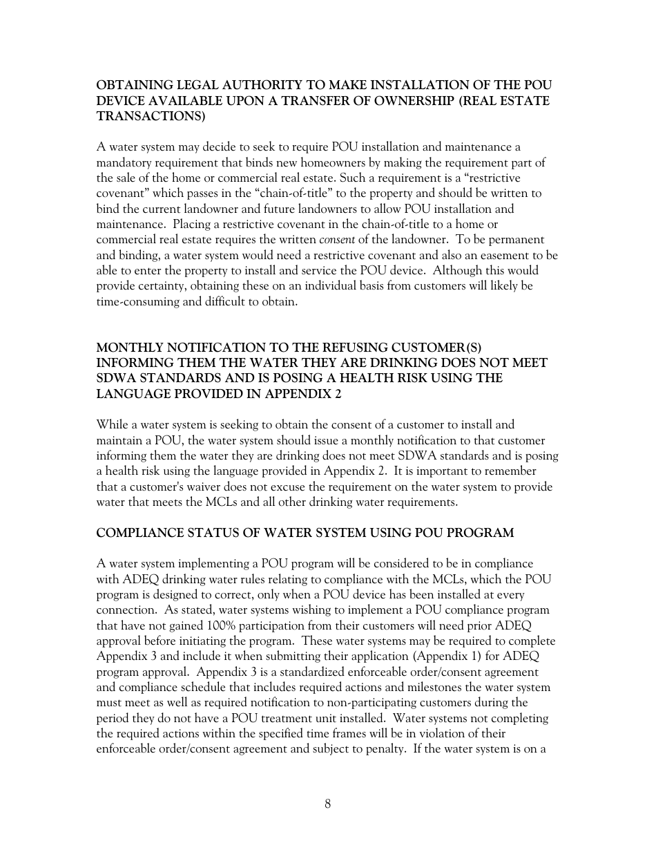 Arizona Point of Use Compliance Program Guidance - Arizona, Page 9