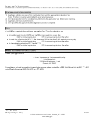 Registration Form for Outdoor Used Tire Storage Site/Waste Tire Collection Site - Arizona, Page 2