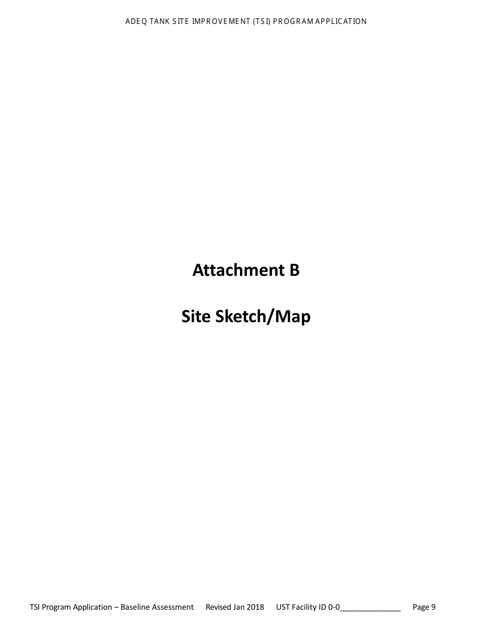Application for Ust Baseline Assessment - Tank Site Improvement (Tsi) Program - Arizona, Page 10