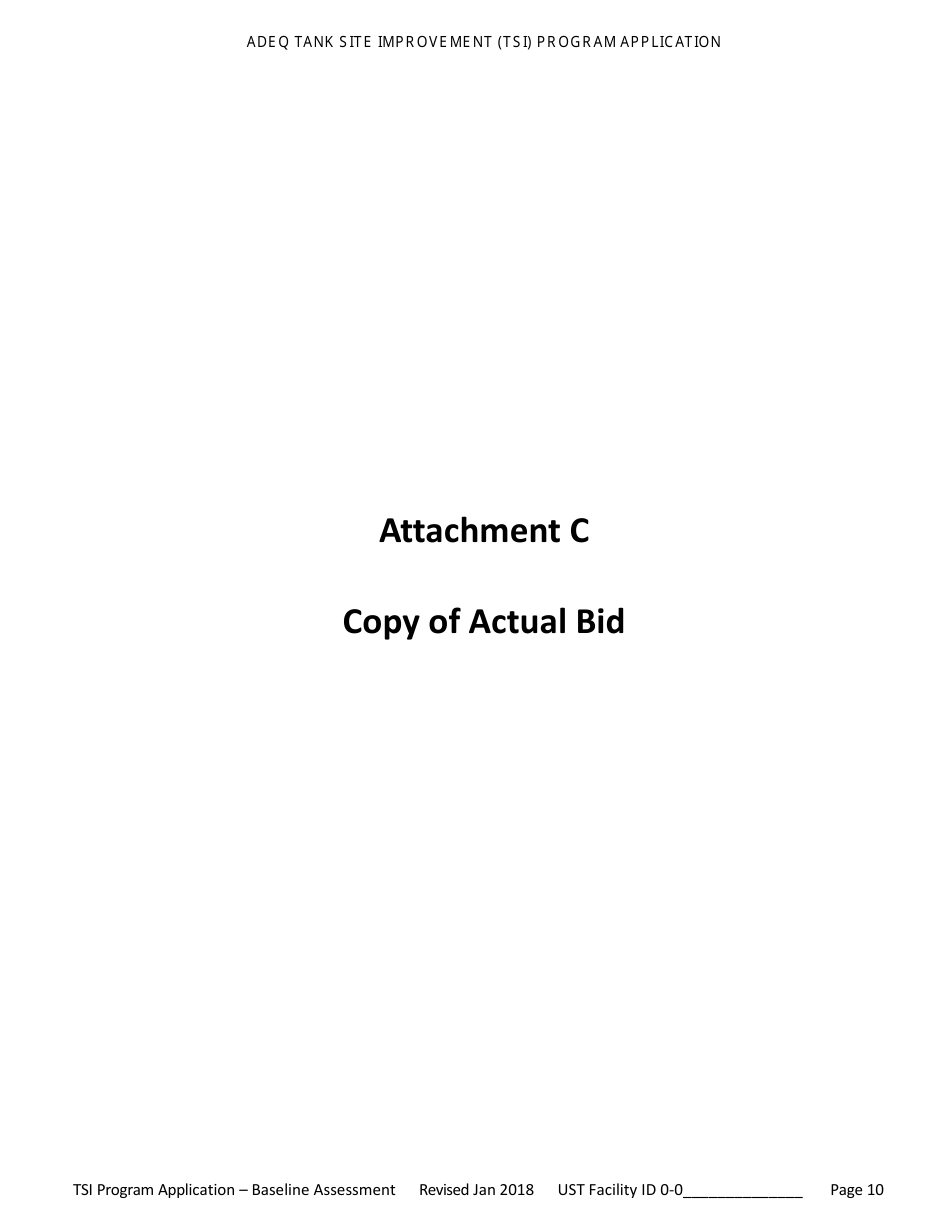 Application for Ust Baseline Assessment - Tank Site Improvement (Tsi) Program - Arizona, Page 11