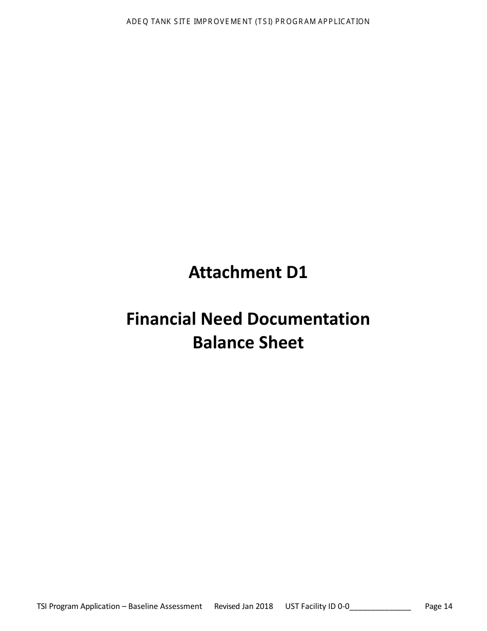 Application for Ust Baseline Assessment - Tank Site Improvement (Tsi) Program - Arizona, Page 15