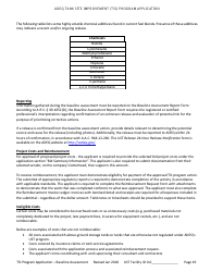 Application for Ust Baseline Assessment - Tank Site Improvement (Tsi) Program - Arizona, Page 20