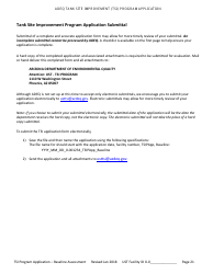 Application for Ust Baseline Assessment - Tank Site Improvement (Tsi) Program - Arizona, Page 22