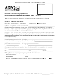 Application for Ust Baseline Assessment - Tank Site Improvement (Tsi) Program - Arizona, Page 2