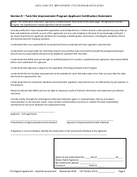 Application for Ust Baseline Assessment - Tank Site Improvement (Tsi) Program - Arizona, Page 7