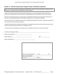 Application for Ust Baseline Assessment - Tank Site Improvement (Tsi) Program - Arizona, Page 8