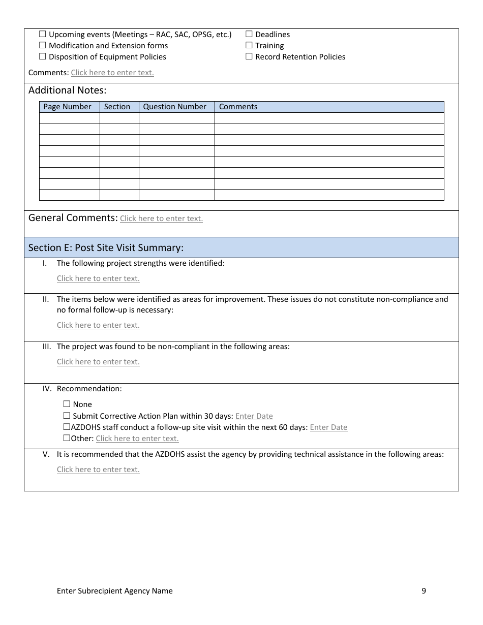 Arizona Site Monitoring Form - Fill Out, Sign Online And Download Pdf 