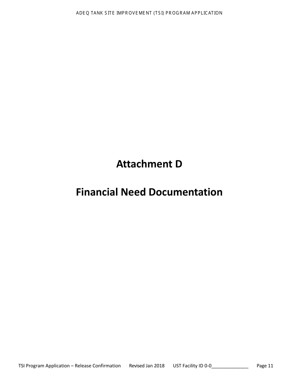 Application for Ust Release Confirmation - Tank Site Improvement (Tsi) Program - Arizona, Page 12