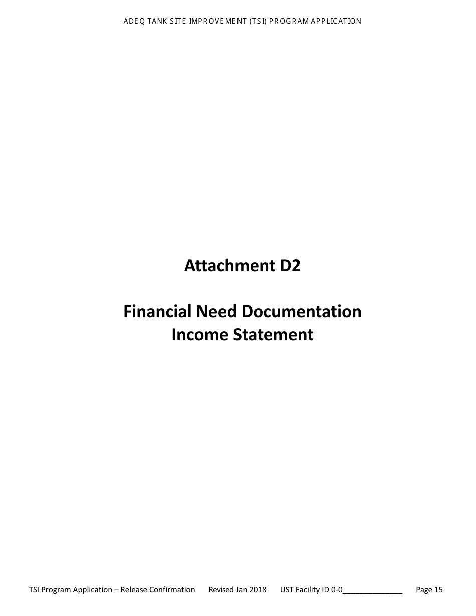 Application for Ust Release Confirmation - Tank Site Improvement (Tsi) Program - Arizona, Page 16